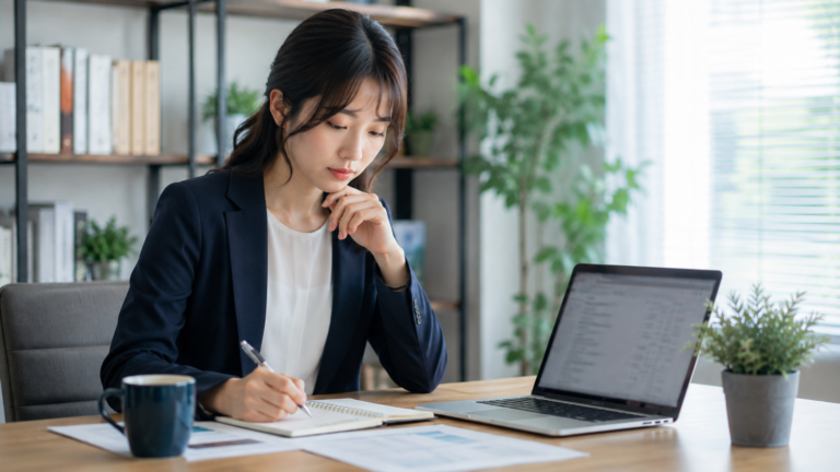 試用期間中に辞めたいと悩み雇用契約書と退職手続きを確認する会社員