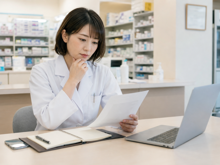 調剤薬局を辞めたい薬剤師が次の職場と退職判断を考える様子