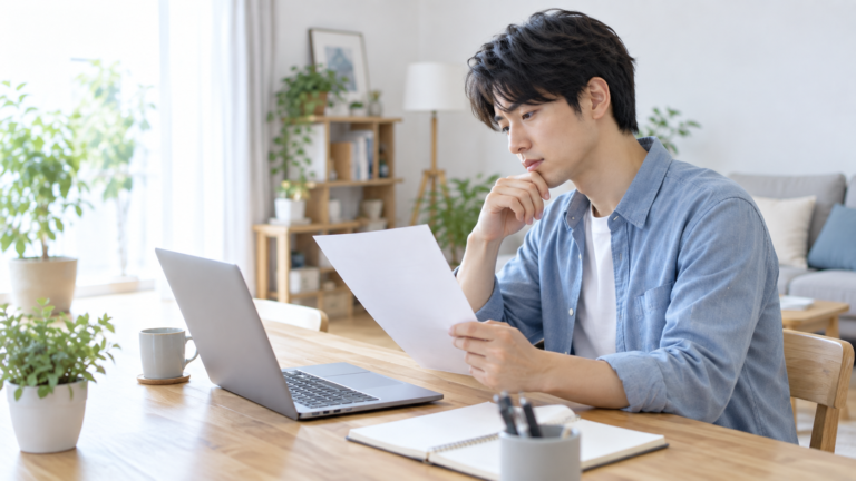 第二新卒でホワイト企業への転職を考え求人条件を確認する20代会社員